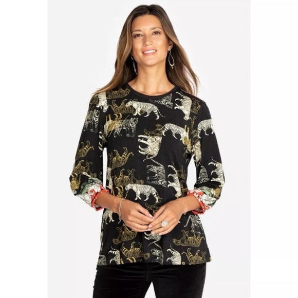 Johnny Was X-Small Teeger Knit Puff Sleeve Top Soft Bamboo Stretch Womens - Picture 2 of 16